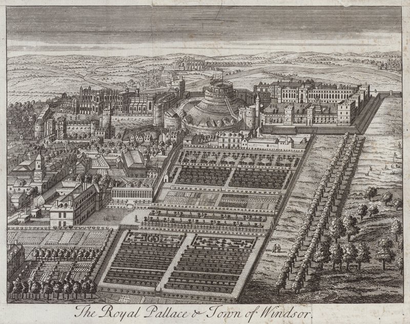 Királyi palota és Windsor városa, Berkshire (metszet) alkotó: English School