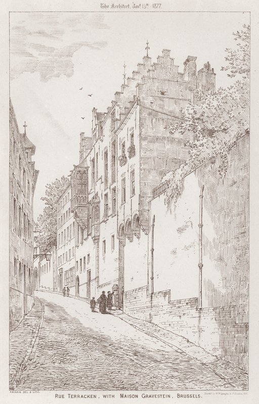 Rue Terracken, Maison Gravesteinnel, Brüsszel (metszet) alkotó: English School