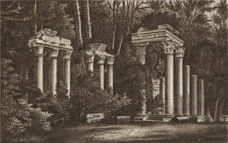 Romok a Virginia Water-nél (litho) alkotó: English School