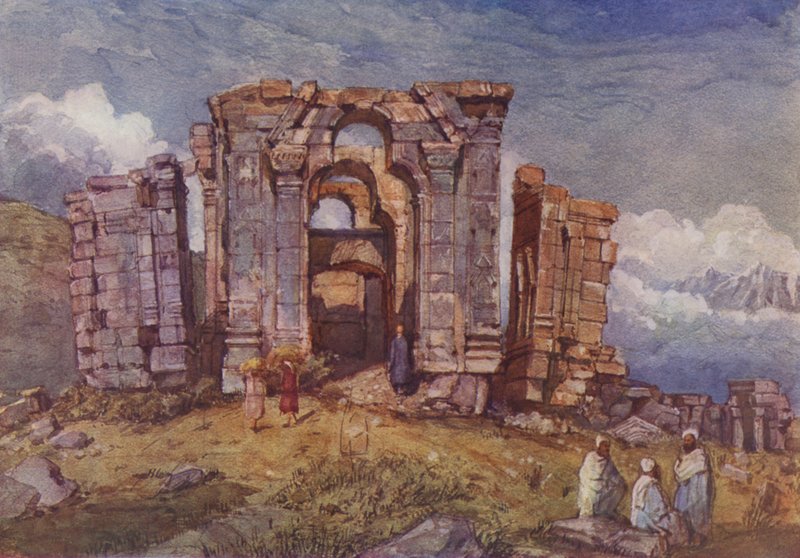 Martand Sun-templom romjai, Kasmír (színes litó) alkotó: English School