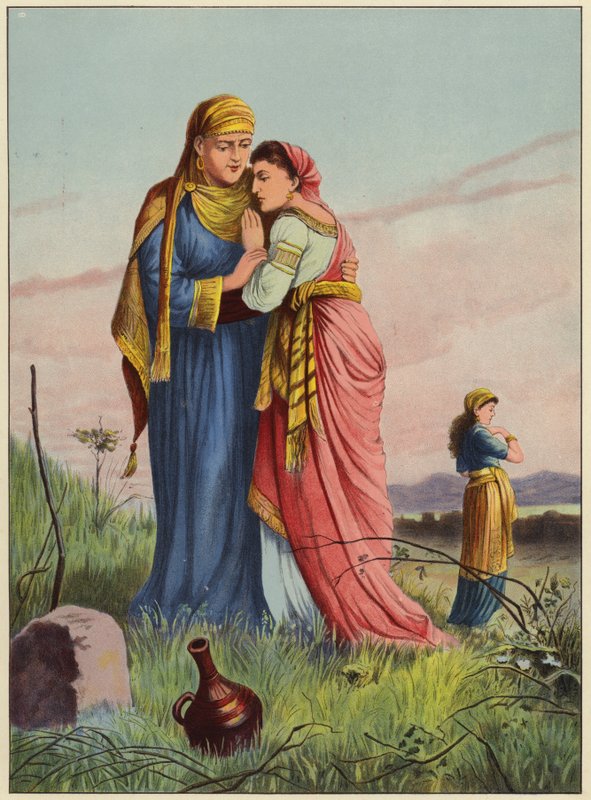 Ruth és Naomi (színes litográfia) alkotó: English School