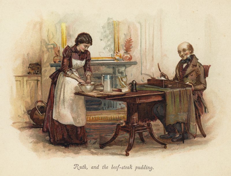 Ruth és a marhasteak puding (chromolitho) alkotó: English School