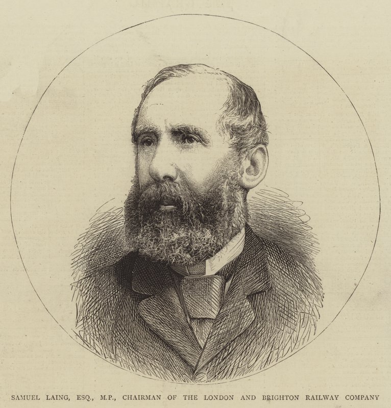 Samuel Laing, Esquire, parlamenti képviselő, a londoni és brightoni vasúttársaság elnöke (metszet) alkotó: English School