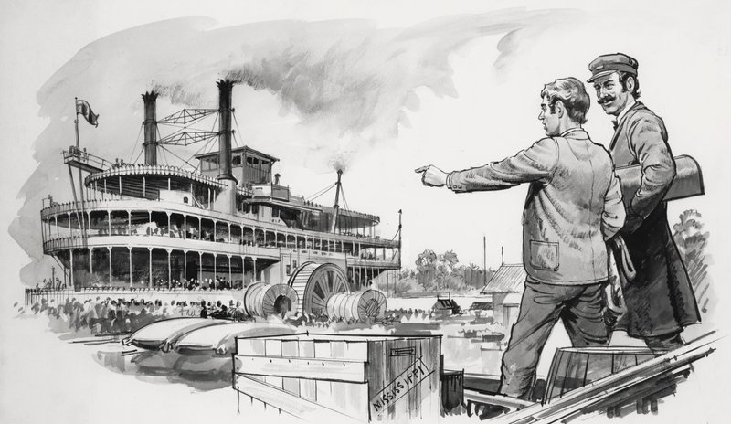 Samuel Langhorne Clemens, Mark Twain (guache papíron) alkotó: English School