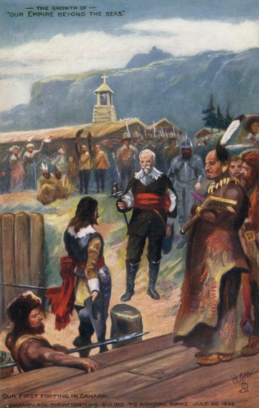Samuel de Champlain átadja Quebecet Kirke admirálisnak, 1629. július 20. alkotó: English School