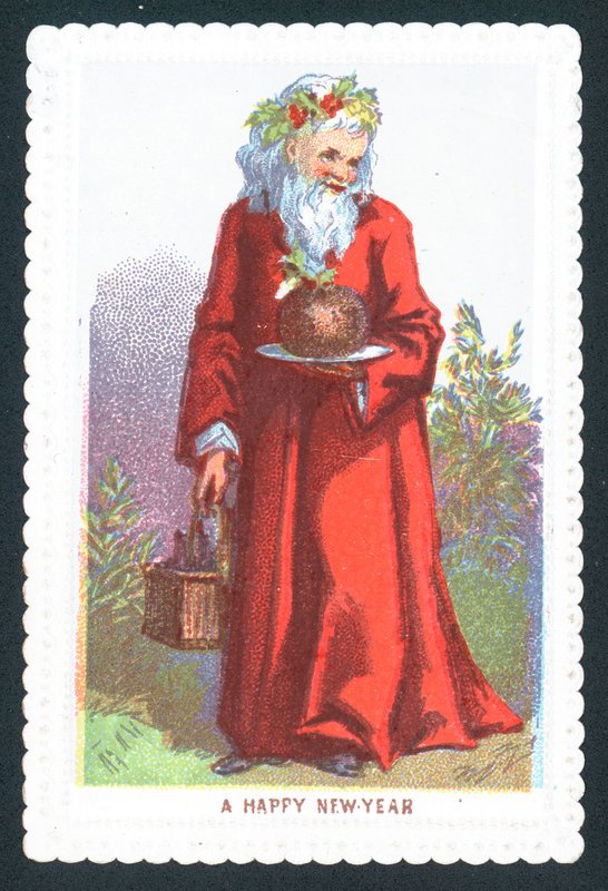 Santa gazdaság szilva puding, karácsonyi kártya alkotó: English School
