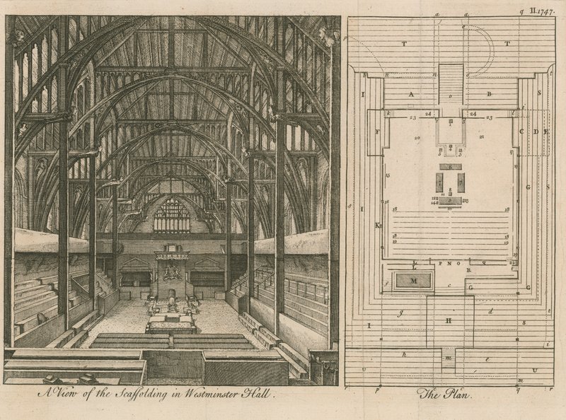 Állványzat a Westminster Hallban alkotó: English School