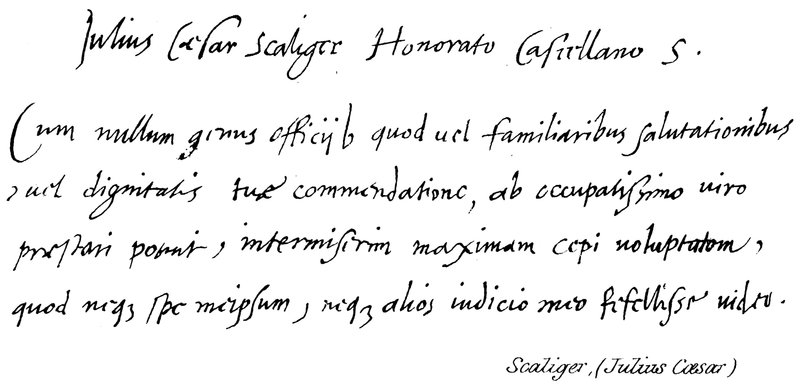 Scaliger, Julius Caesar alkotó: English School
