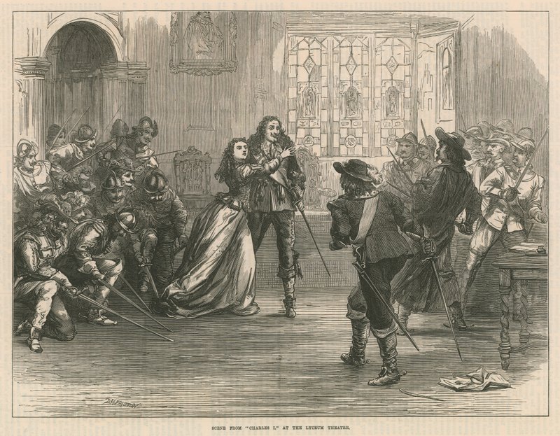 Jelenet I. Károlyból a londoni Lyceum Theatre-ben alkotó: English School