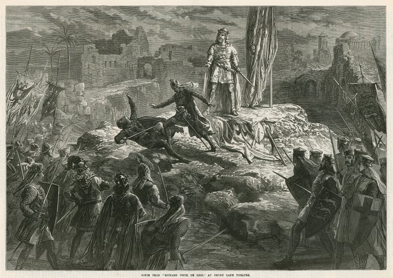 Jelenet Richard Coeur de Lionból a Drury Lane Színházban alkotó: English School