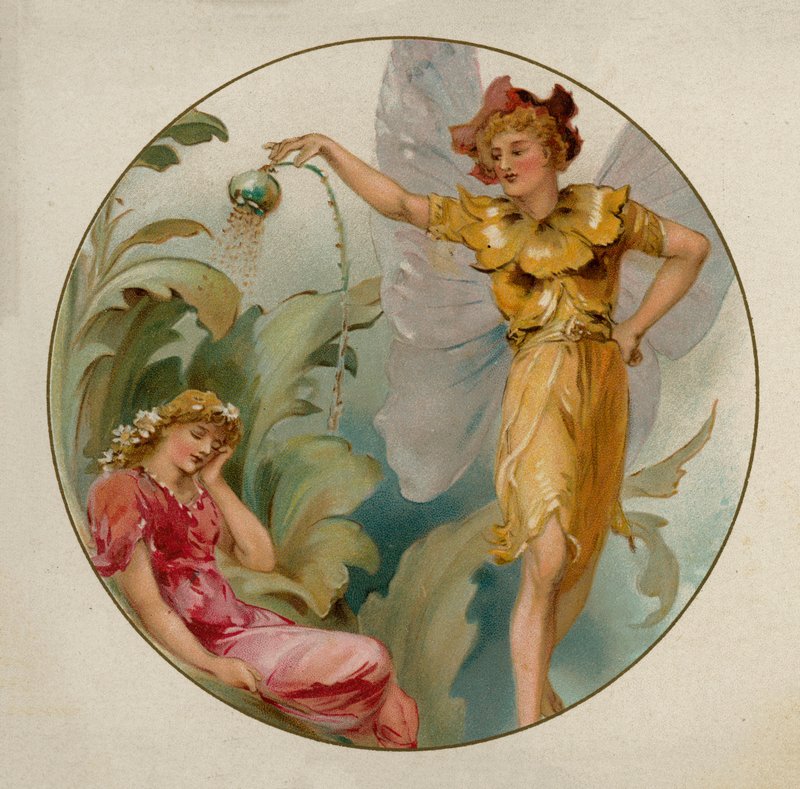 Jelenet Shakespeare Szentivánéji álom című művéből (chromolitho) alkotó: English School