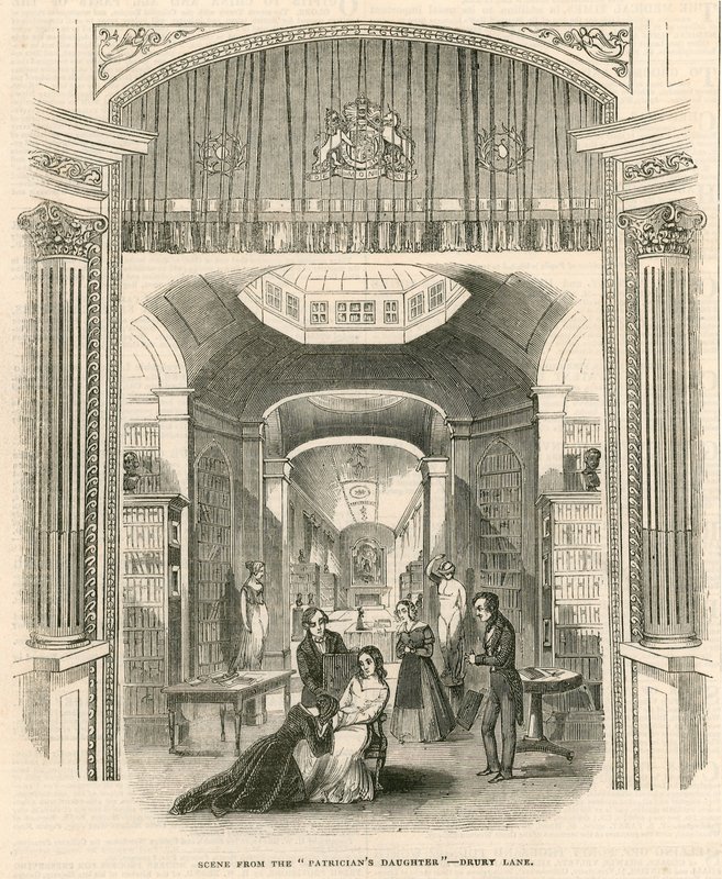 Jelenet a The Patricians Daughter című darabból, Drury Lane Theatre, London alkotó: English School
