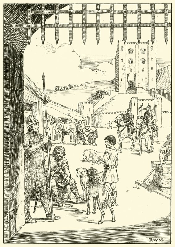 Jelenet a kastély udvarán (tinta papíron) alkotó: English School