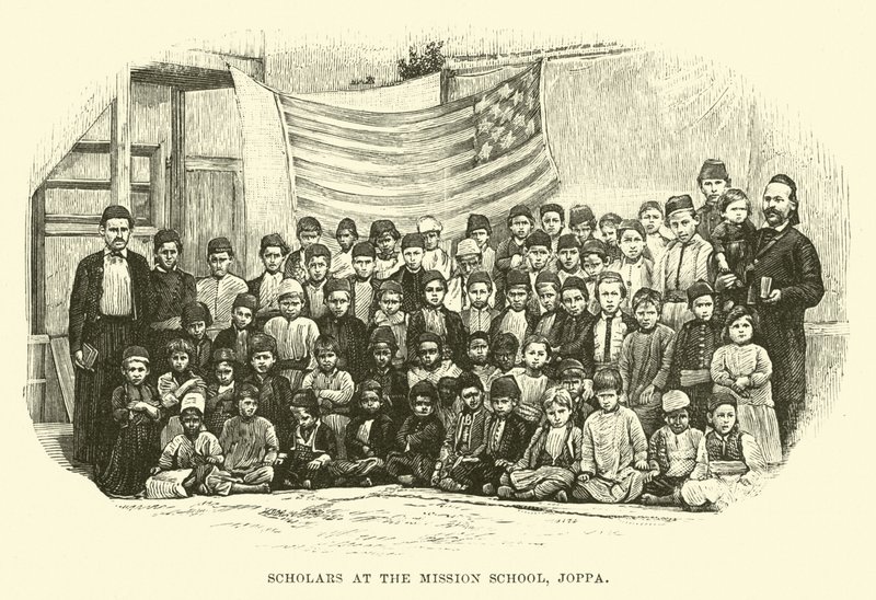 Tudósok a missziós iskolában, Joppában alkotó: English School