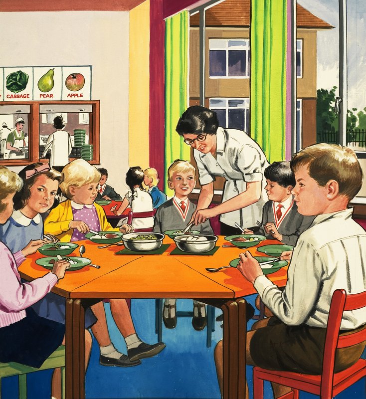 Iskolai vacsora hölgy alkotó: English School