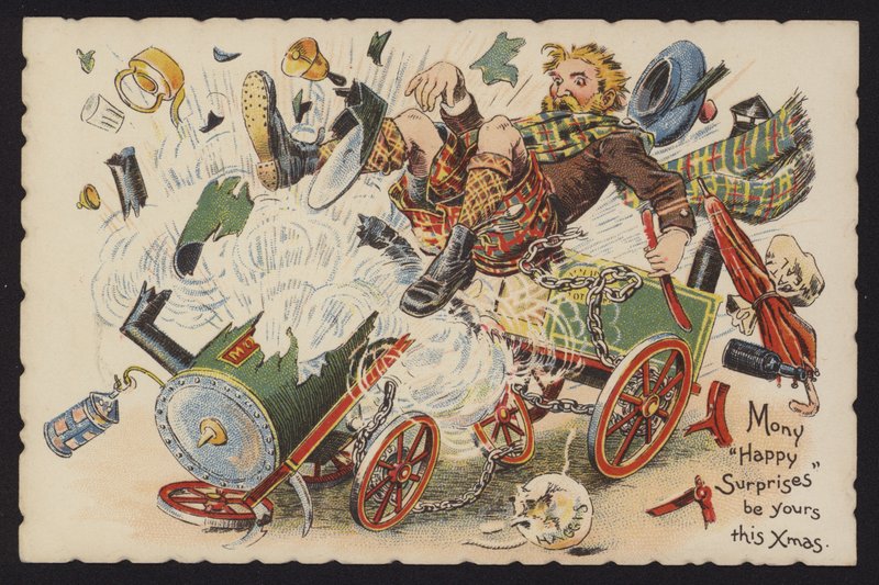 Skót egy felrobbanó gőzgépen (chromolitho) alkotó: English School