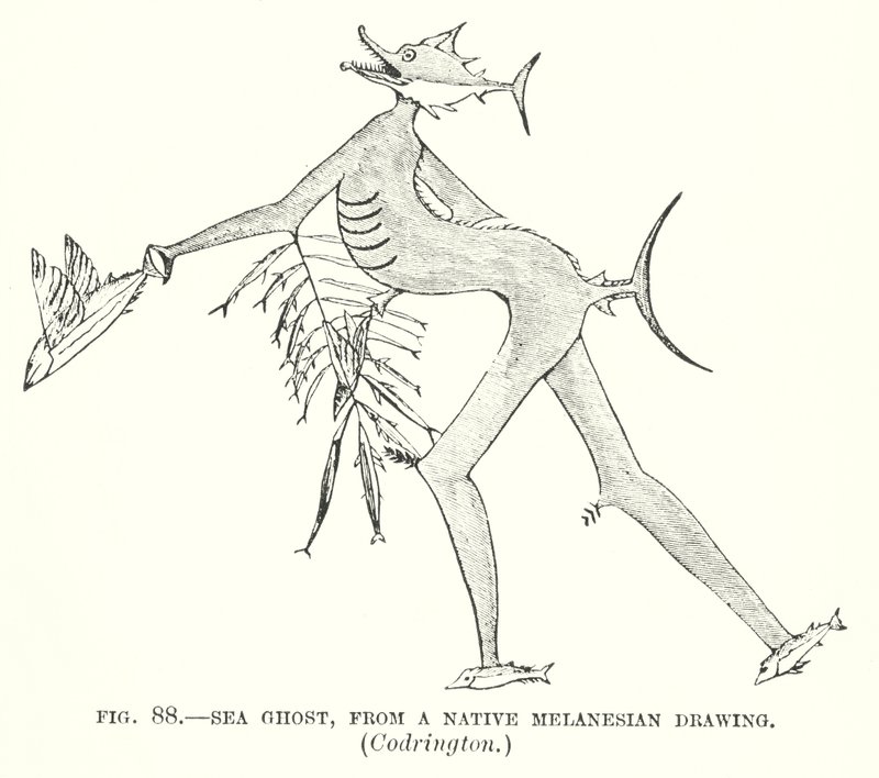 Tengeri szellem, egy melanéziai rajzból, Codrington (litó) alkotó: English School