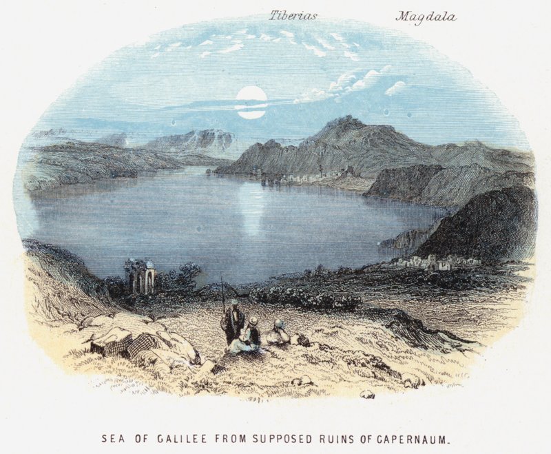 Galileai-tenger Gapernaum állítólagos romjaiból (színes metszet) alkotó: English School