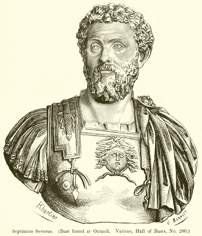 Septimius Perselus. (Otricoliban talált mellszobor. Vatiean, Mellszobrok csarnoka, 290. sz.) alkotó: English School
