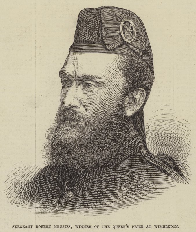 Robert Menzies őrmester, a wimbledoni királynői díj nyertese (metszet) alkotó: English School