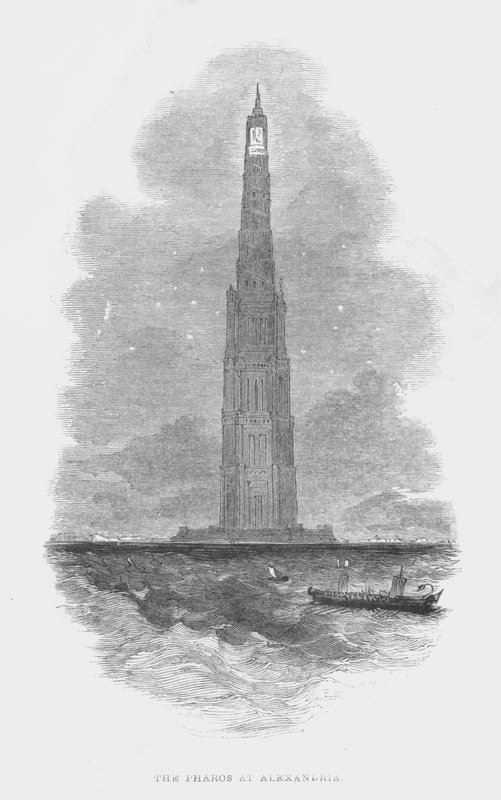 Az ókori világ hét csodája: A Pharos Alexandriában (metszet) alkotó: English School