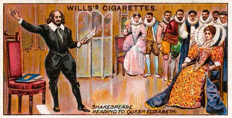 Shakespeare felolvas Erzsébet királynőnek alkotó: English School