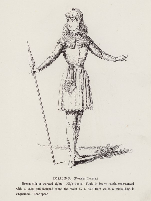 Shakespeare Ahogy tetszik: Rosalind, erdei ruha (litho) alkotó: English School