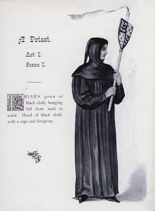 Shakespeare III. Richard király: Egy pap, I. felvonás, I. jelenet (litho) alkotó: English School