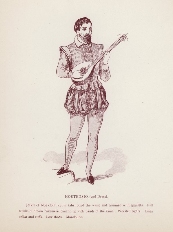 Shakespeare A cickány megszelídítése: Hortensio, 2. ruha (litho) alkotó: English School