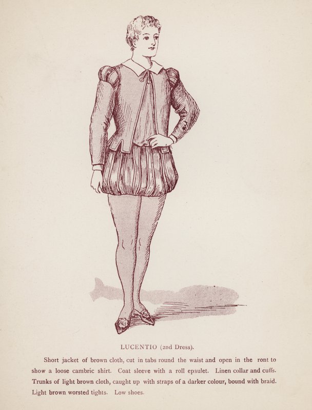 Shakespeare A cickány megszelídítése: Lucentio, 2. ruha (litho) alkotó: English School