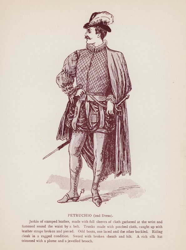Shakespeare A cickány megszelídítése: Petruchio, 2. ruha (litho) alkotó: English School