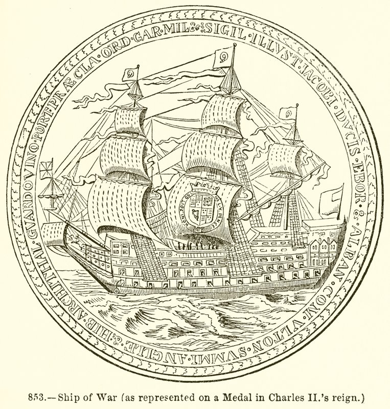 Hadihajó (ahogyan a II. Károly uralkodása alatti éremen ábrázolják) alkotó: English School