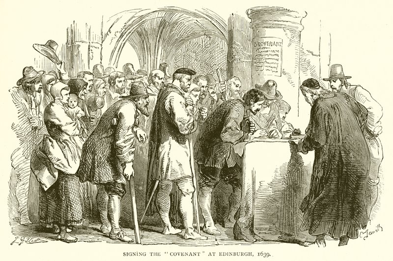 Az Egyezségokmány aláírása Edinburgh-ban, 1639 alkotó: English School