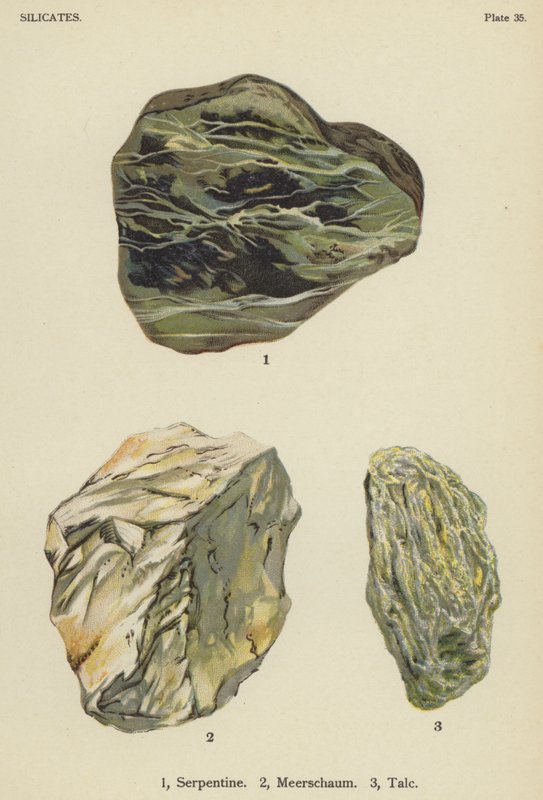 Szilikátok, szerpentin, meerschaum, talkum (színes litográfia) alkotó: English School