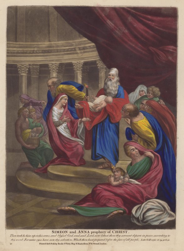Simeon és Anna Krisztus próféciája (színes litho) alkotó: English School