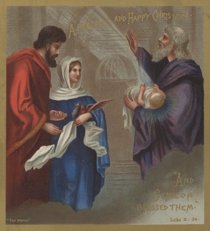 Simeon megáldja a Szent Családot a Templomban alkotó: English School