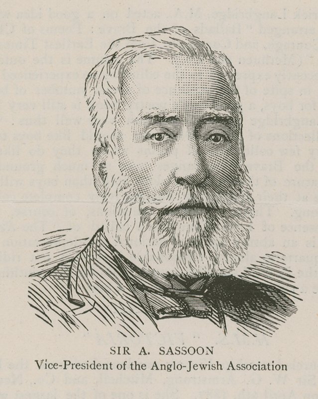 Sir A Sassoon, az Angol-Zsidó Szövetség alelnöke alkotó: English School