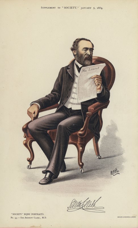 Sir Andrew Clark, MD (színes lito) alkotó: English School