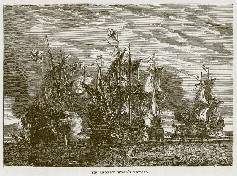 Sir Andrew Woods Victory, F. Whymper illusztrációja a Tengerből alkotó: English School