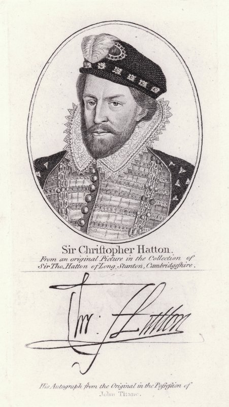 Sir Christopher Hatton, Anglia lordkancellárja és I. Erzsébet királynő kedvence (metszet) alkotó: English School
