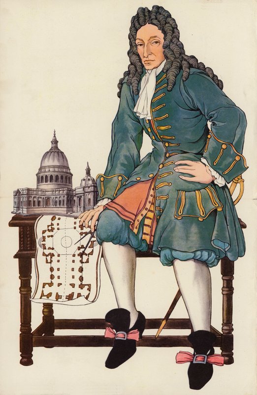 Sir Christopher Wren (színes litó) alkotó: English School