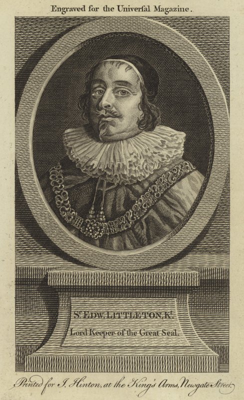 Sir Edward Littleton, a Nagy Pecsét őrzője alkotó: English School