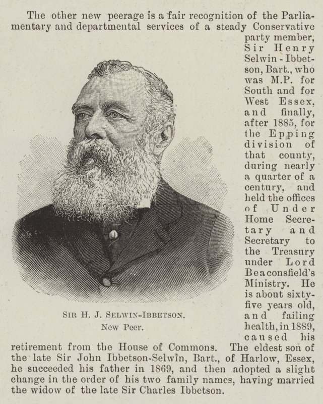 Sir H. J. Selwin-Ibbetson, New Peer (metszet) alkotó: English School