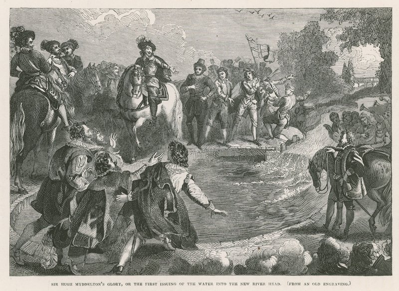 Sir Hugh Myddelton dicsősége, avagy az első vízkibocsátás a New River Headbe alkotó: English School