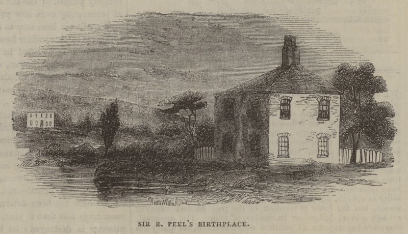 Sir R Peel születési helye alkotó: English School