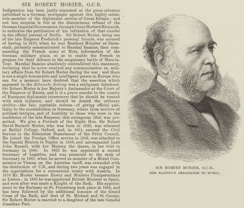 Sir Robert Morier, GCB, Őfelsége oroszországi nagykövete (metszet) alkotó: English School