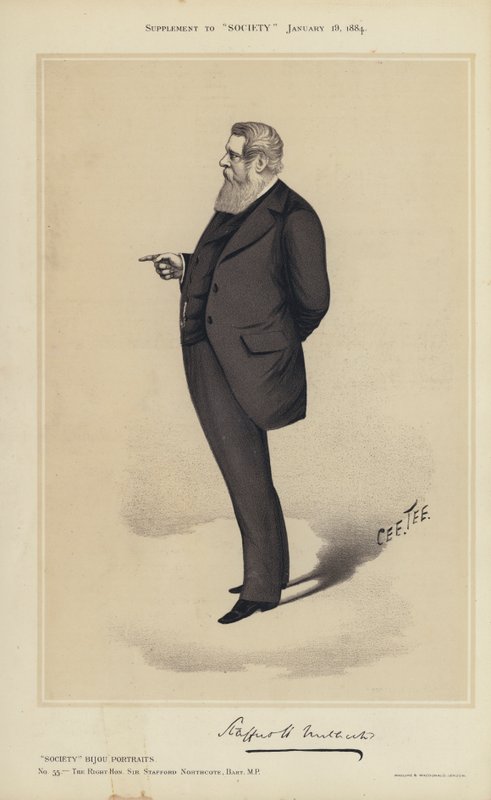 Sir Stafford Northcote, parlamenti képviselő (színes litó) alkotó: English School