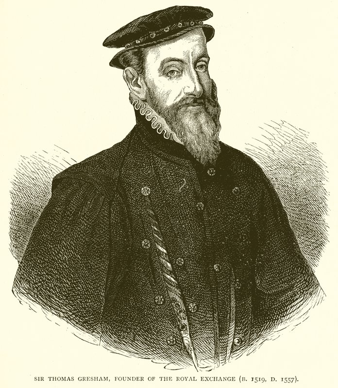 Sir Thomas Gresham, a Királyi Tőzsde alapítója (B. 1519, D. 1557) alkotó: English School
