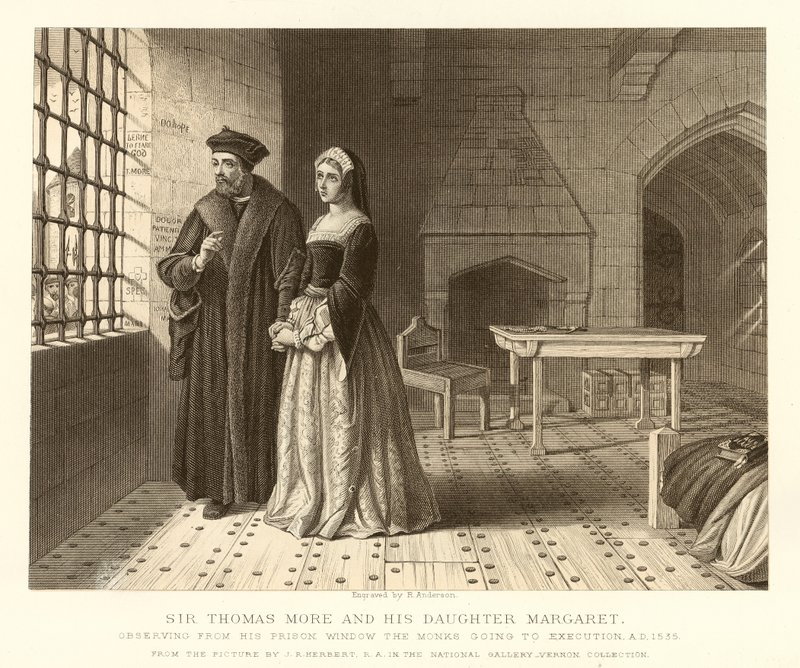 Sir Thomas More és lánya, Margaret alkotó: English School