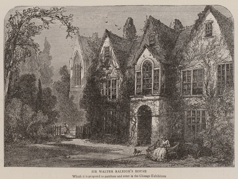 Sir Walter Raleigh háza (metszet) alkotó: English School